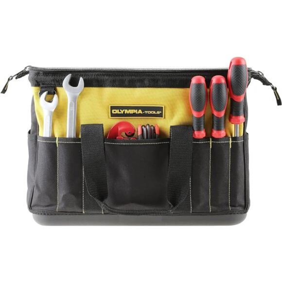 Olympia Tools 16 Inch Wide Mouth Tool Bag, Molded Waterproof Base - Picture 14 of 16